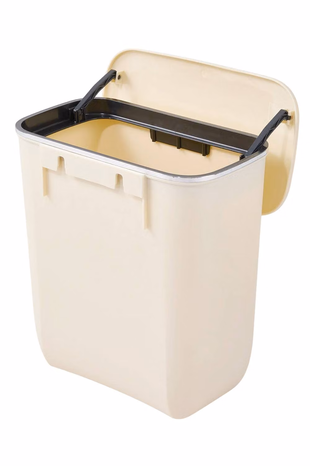 Living and Home White Plastic Hanging Kitchen Waste Bin with Flip Lid, 9L – 2