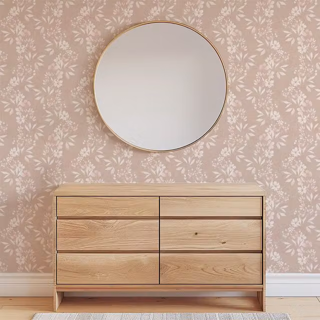 Arthouse Delicate Floral Trail Wallpaper in Blush Pink