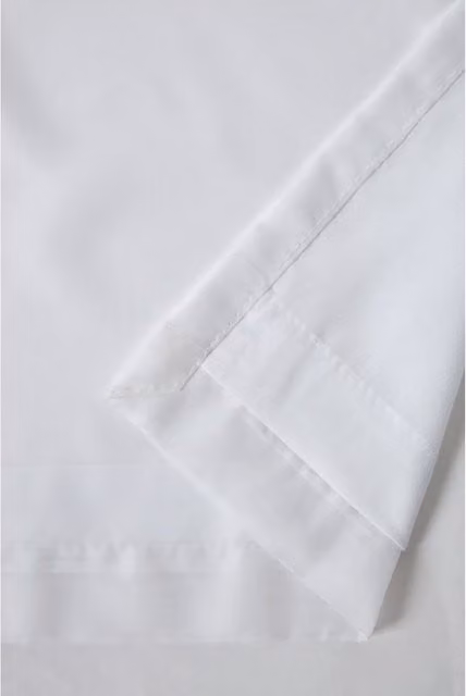 NewEdgeBlinds White Lined Pencil Pleat Voile Curtains, Width: 183 cm, Height: 116 cm