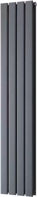 Typhoon Anthracite Double Panel Vertical Steel Radiator, W: 27.2 cm, H: 140 cm
