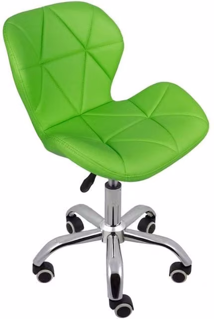 SPETLEK Green Synthetic Leather Swivel Task Chair with Chrome Metal Legs