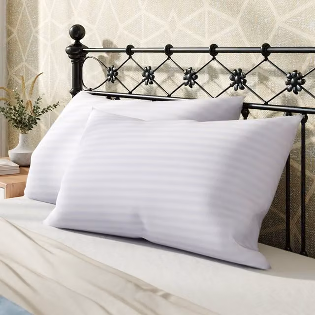 Garden Sanctuary 2 Pack White Rectangular Polyester Striped Pillow Inserts