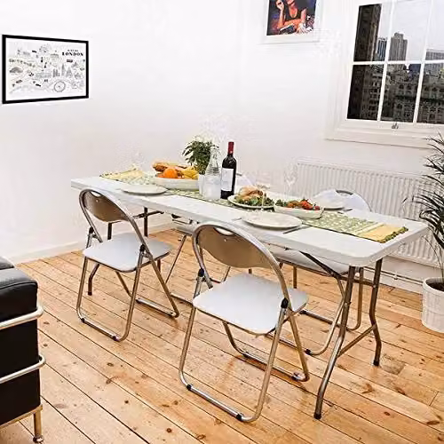 Marco Paul Heavy Duty Folding Trestle Table in White and Grey – 2