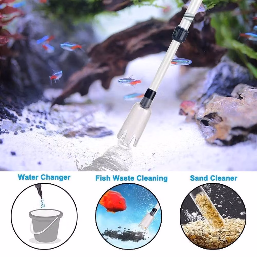 VOGREX Electric Aquarium Fish Tank Vacuum Cleaner, Black, Length: 110 cm – 5