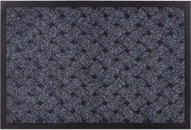RugsX Vectra Non-Slip Grey Polypropylene Doormat, W: 80 cm, D: 50 cm – 1