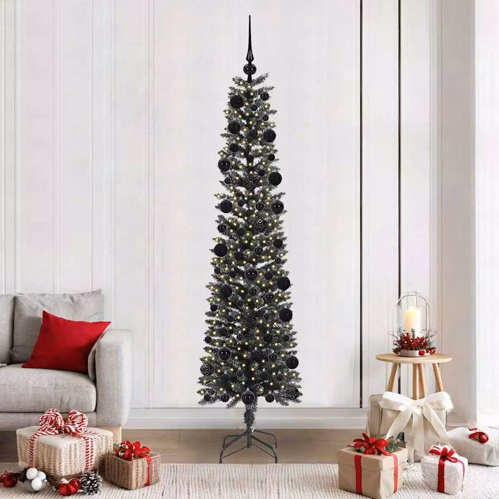 Berkfield Home Elegant Artificial Christmas Tree with 300 LEDs, Green, W/D/H: 58 x 58 x 210 cm – 2