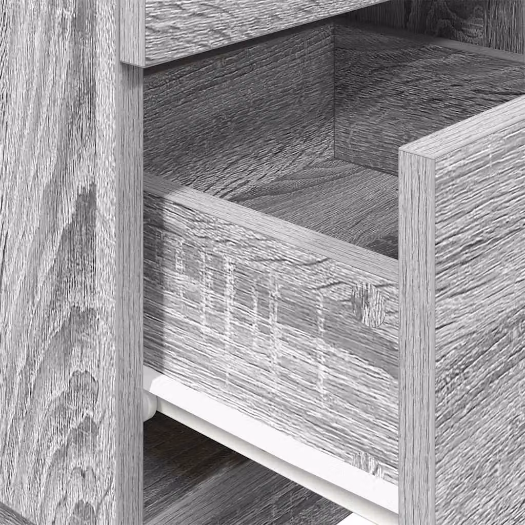 Berkfield Home Set of 2 Modern Grey Sonoma Bedside Cabinets with 2 Drawers, W/D/H: 36 x 36 x 68 cm – 2