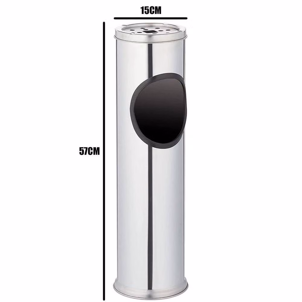 FLAVORA Silver Stainless Steel Free Standing Outdoor Ash Tray – 2