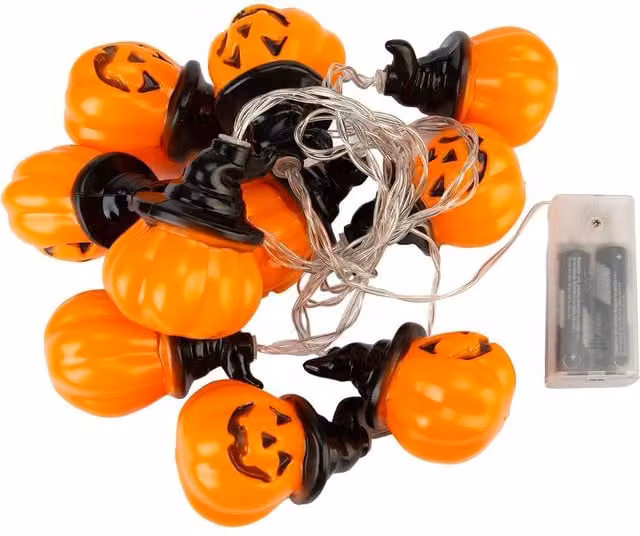 VFM e-Store Orange Halloween Pumpkin Head LED String Lights – 1
