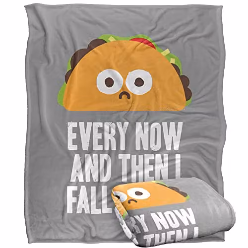 BCREATIVE - DAVID OLENICK Taco Eclipse Of The Heart Silky Touch Super Soft Fleece Throw Blanket, White, W/D/H: 152 x 127 cm – 1