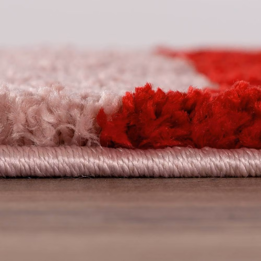 THE RUGS Joli Abstract Pattern Soft and Dense Pile Rug in Pink, W: 340 cm, D: 240 cm – 3