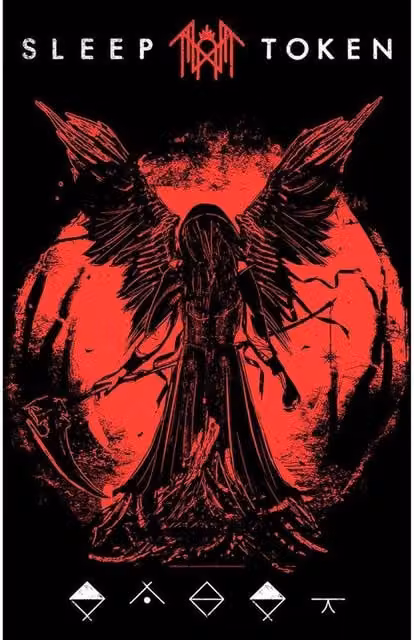 Sleep Token Take Me Back To Eden Textile Poster in Black and Red