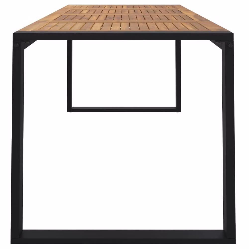 Berkfield Home Brown Acacia Wood Garden Table with U-shaped Legs W/D/H: 200 x 90 x 75 cm – 4