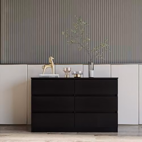 Seconique Malvern 6 Drawer Chest in Black – 4