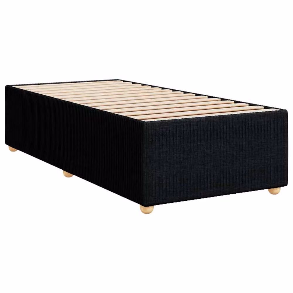 Berkfield Home Single Upholstered Fabric Bed Frame in Black – 3