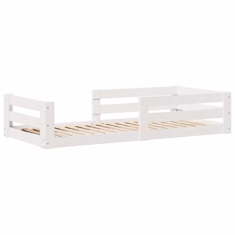 Berkfield Home Small Single Solid Wood Pine Bed Frame, White, W: 75 cm, L: 190 cm