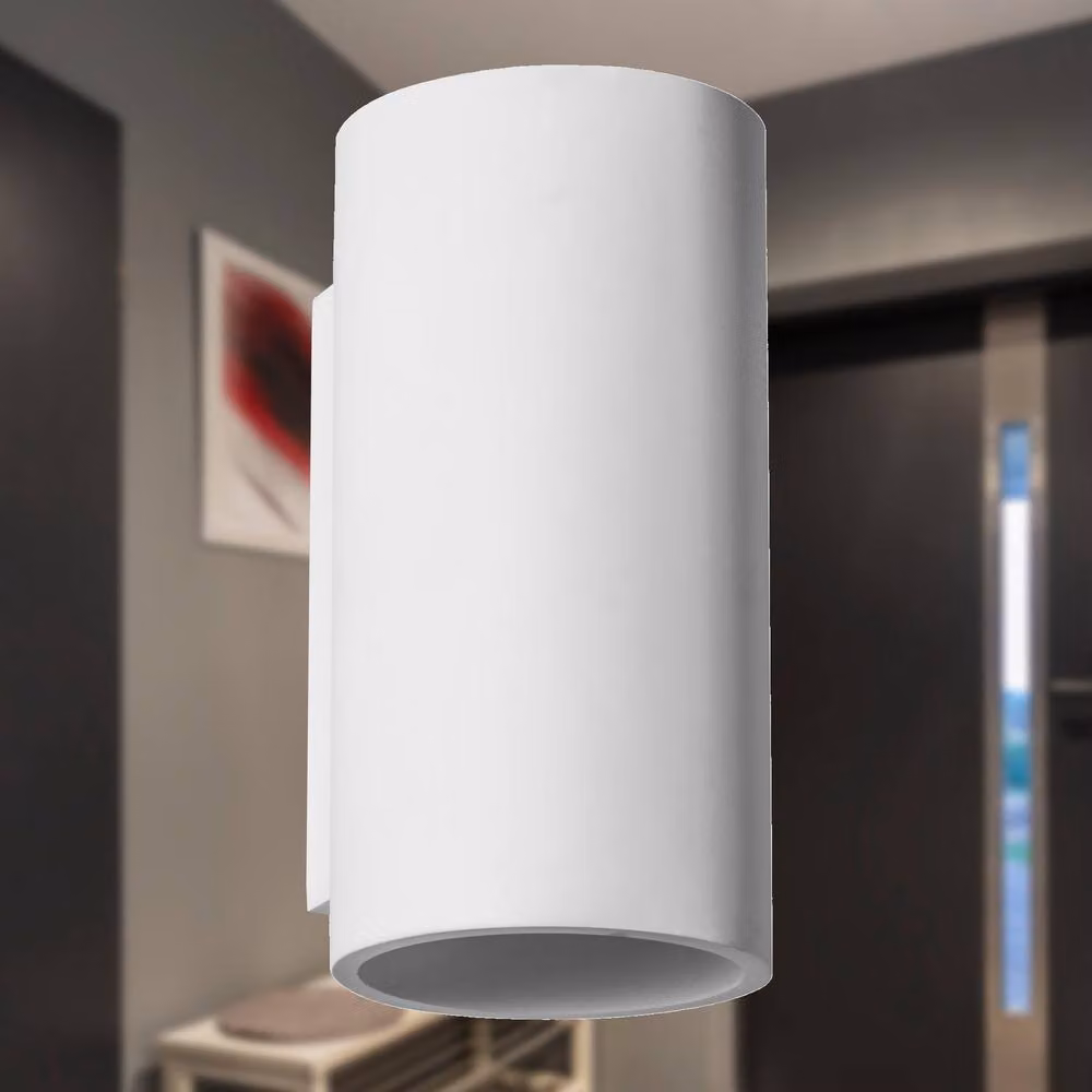First Choice Lighting Andros Set of 2 White Plaster GU10 Dimmable Wall Lights – 3