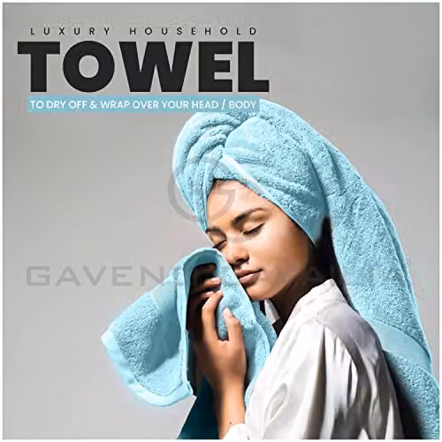 Gaveno Cavailia 10 Piece Toronto Bales Towel Set in Aqua, 100% Egyptian Cotton – 3