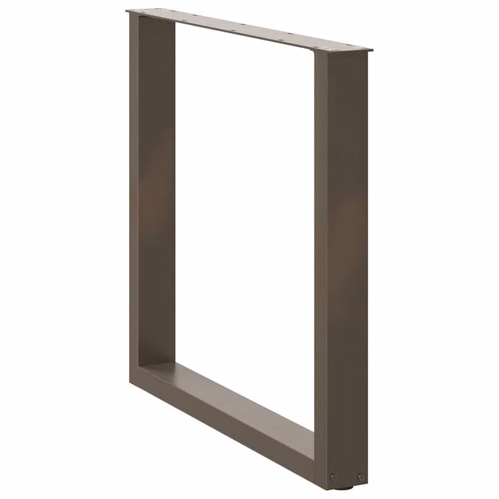 Berkfield Home U-Shaped Coffee Table Legs, 3 Piece Set, Brown Steel, H: 72.5 cm, W: 80 cm – 2