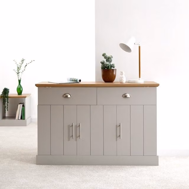 GFW Kendal Large Grey Wood Sideboard – 1