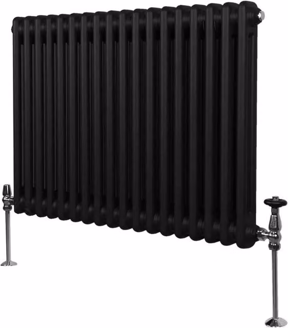 Monstershop Traditional 2 Column Steel Radiator, Black, H 83.2 cm x W 60 cm x D 7 cm – 1