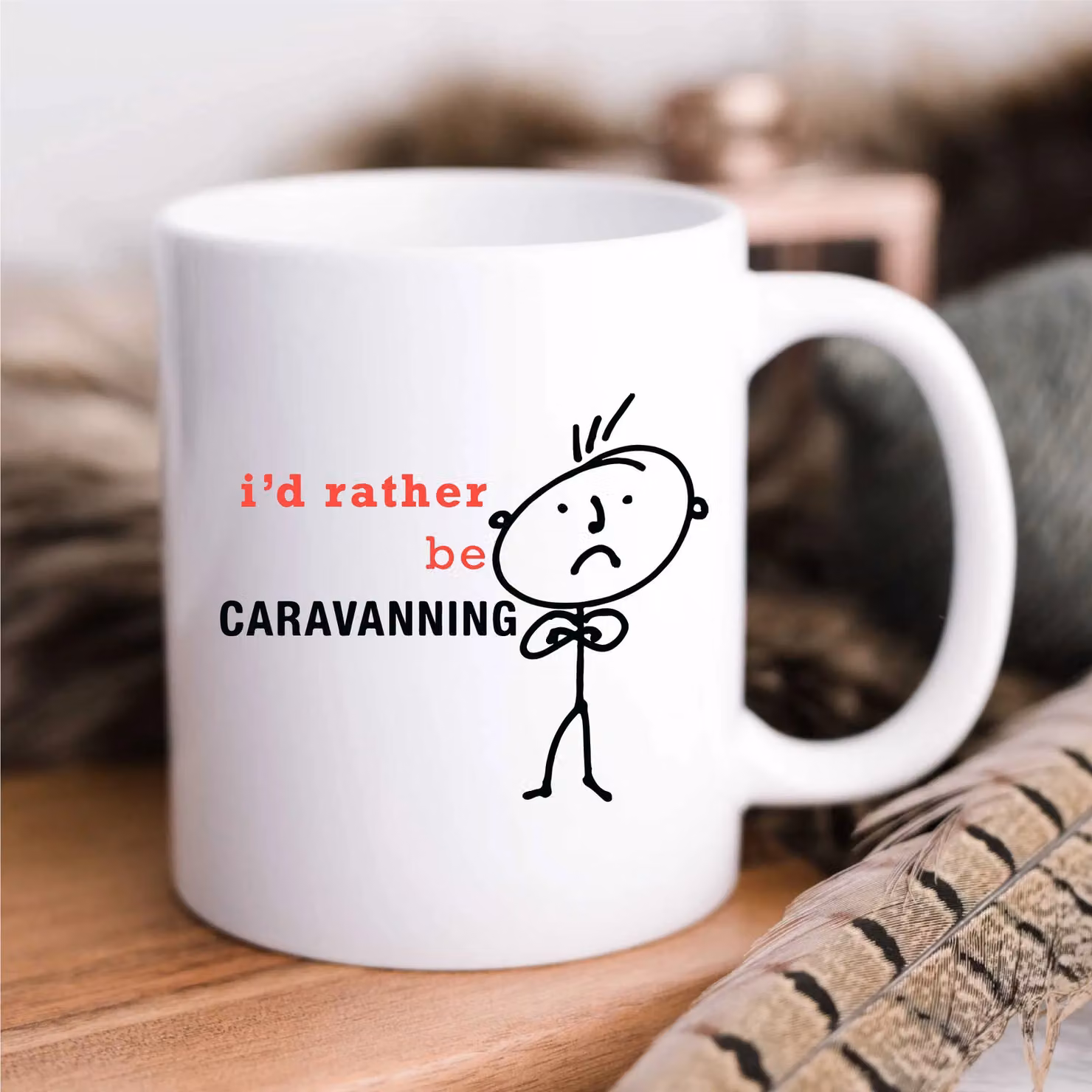 60 Second Makeover Men's I'd Rather Be Caravanning Ceramic Mug in White – 2