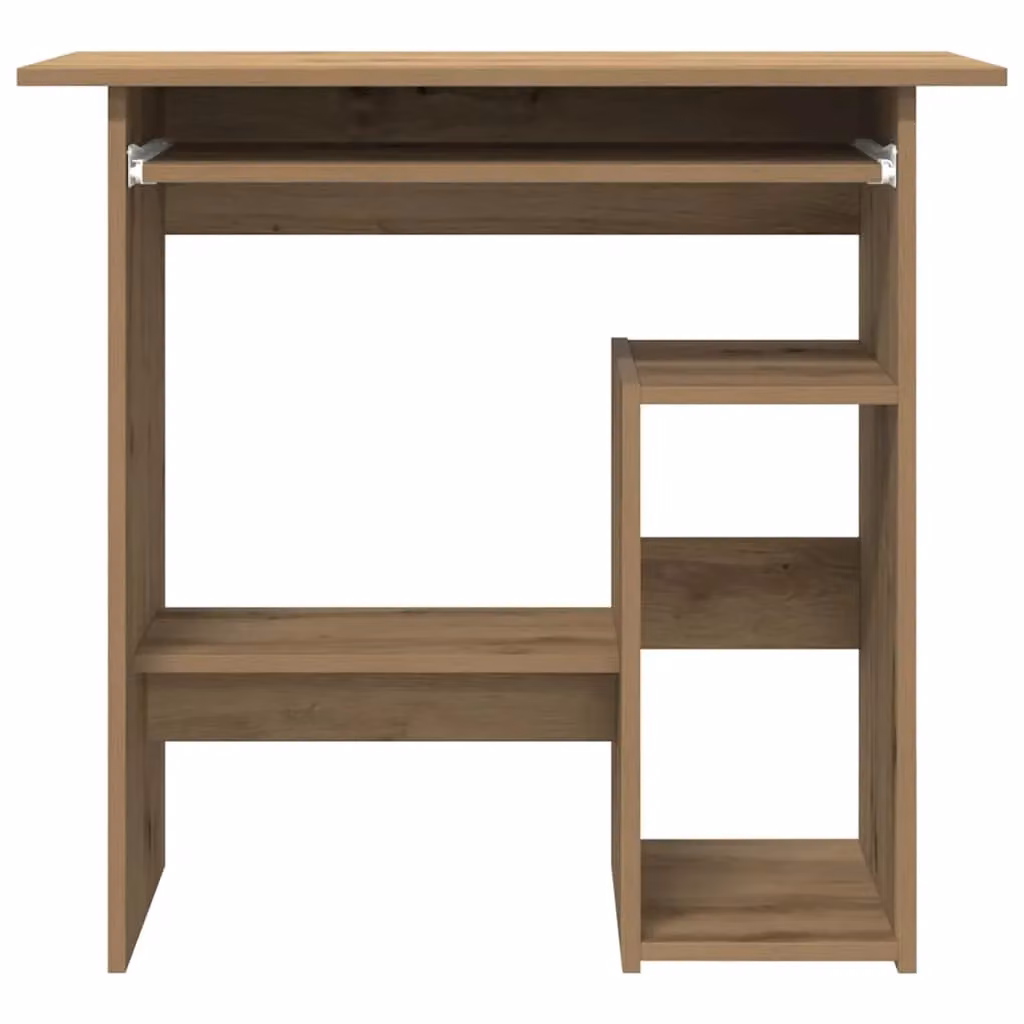 Berkfield Artisan Oak Writing Desk in Brown, W/D/H: 80 x 45 x 74 cm – 4