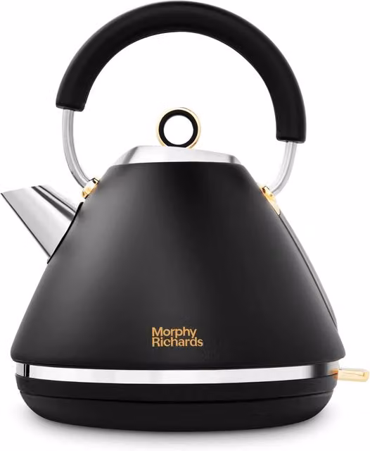 Morphy Richards Accents Gold Pyramid Kettle in Black and Gold with Limescale Filter – 1