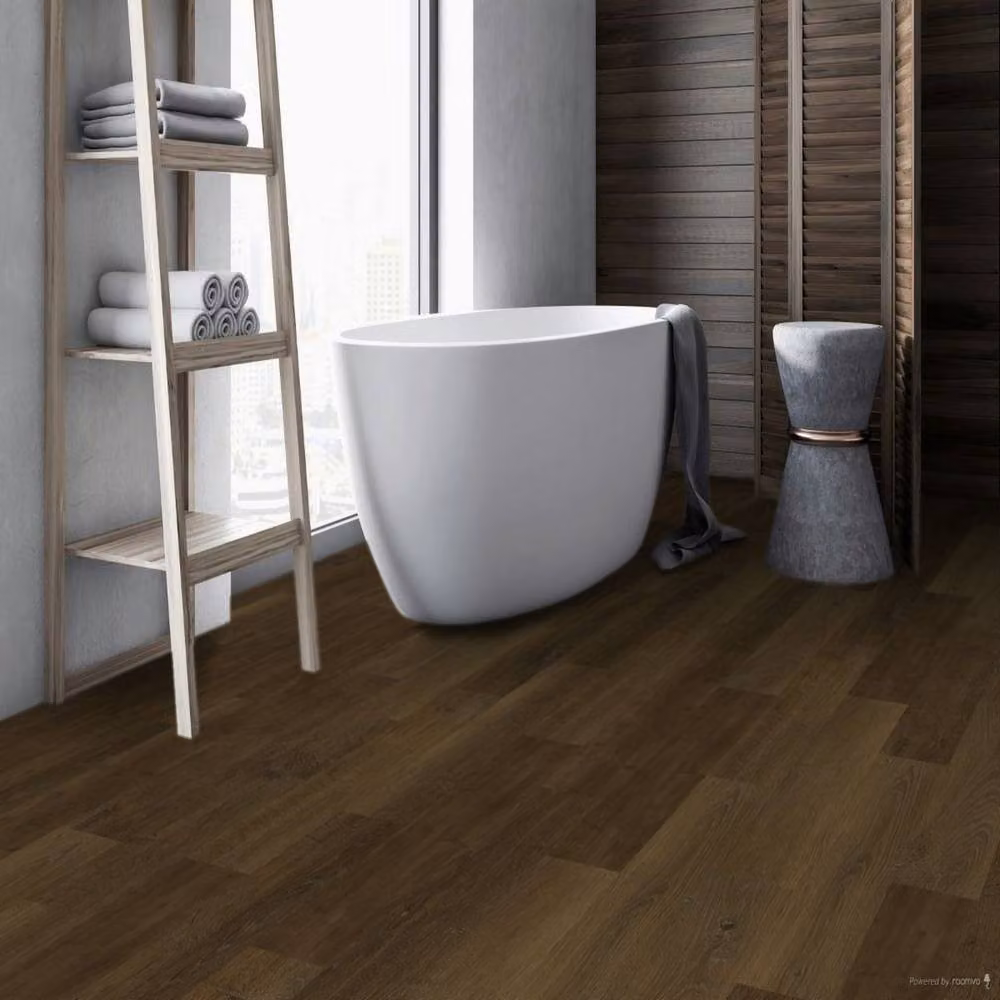 Firmfit Luxury Vinyl Tile Plank Walnut Wood Effect Click Lock LVT, Brown, 5mm – 4