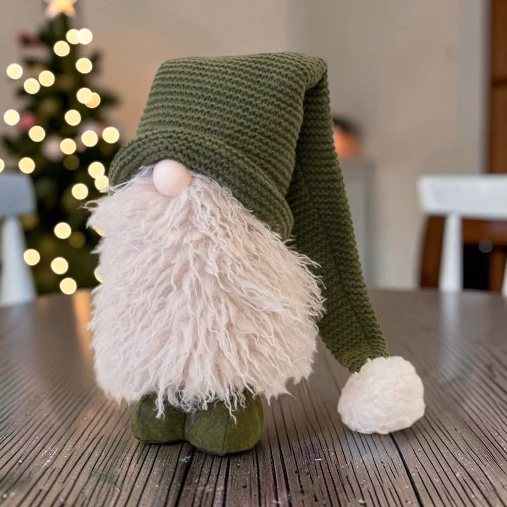 Four Candle Large Green Standing Christmas Gonk, Height: 40 cm – 2