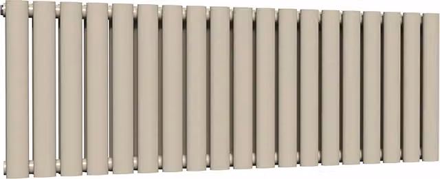 Lux Heat Oval Horizontal Double Radiator in Moon Dust, W: 114 cm, H: 40 cm