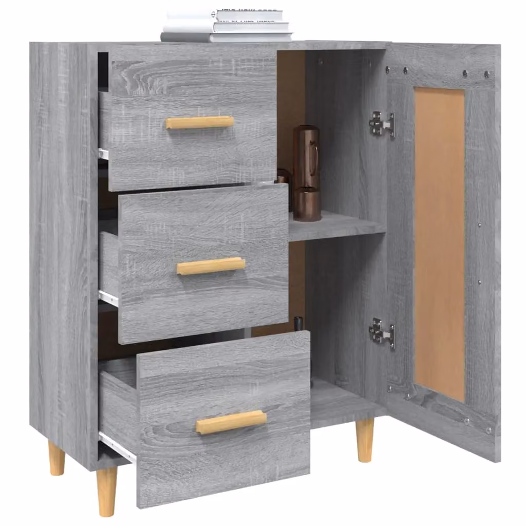 Berkfield Home Grey Sonoma Sideboard in Engineered Wood, W: 69.5 cm, D: 34 cm, H: 90 cm – 2