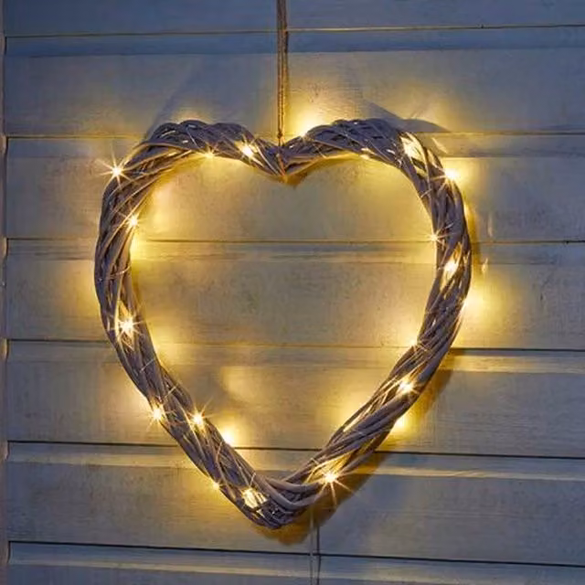 Garden Mile Hanging Heart Solar Light in Brown