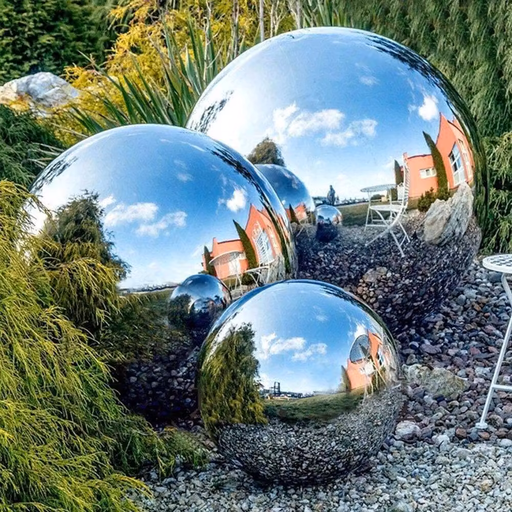 SPETLEK Set of 6 Stainless Steel Garden Gazing Balls in Silver – 3