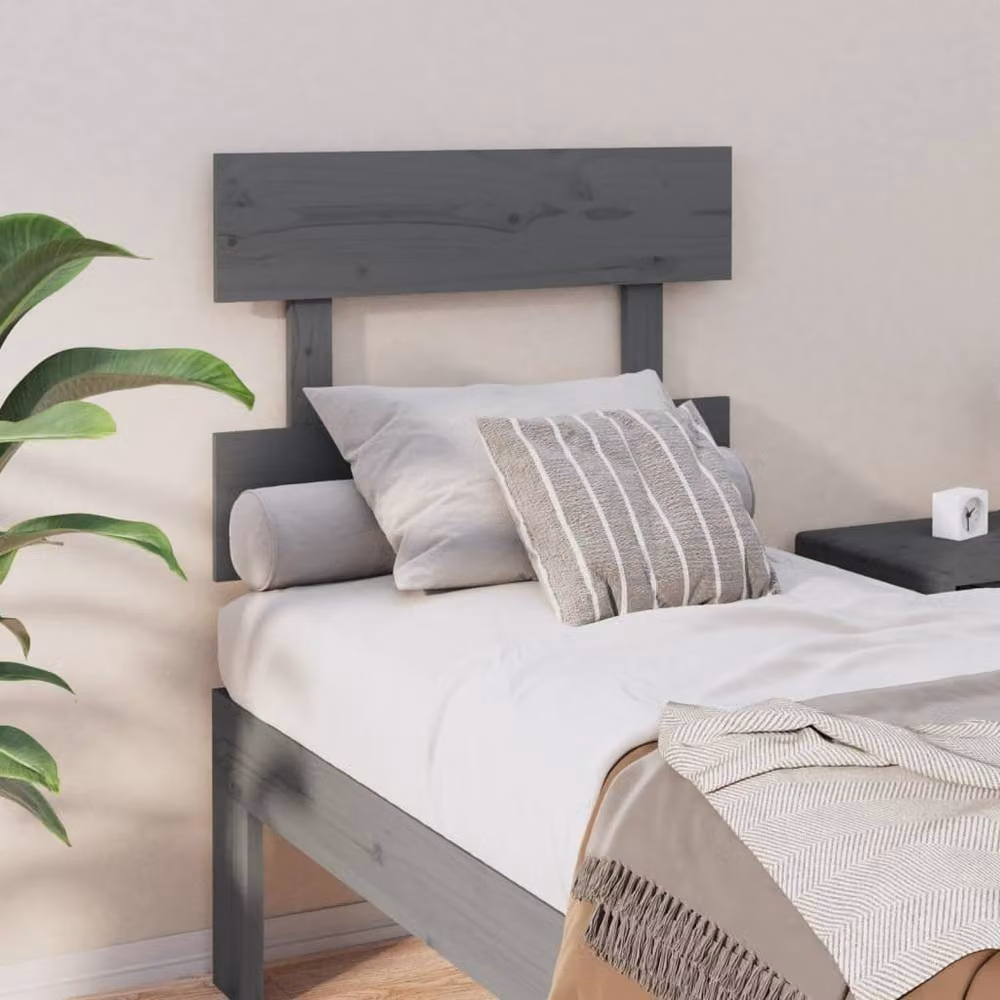 Berkfield Home Grey Rustic Solid Pine Wood Bed Headboard W/D/H: 93.5 x 3 x 81 cm – 2