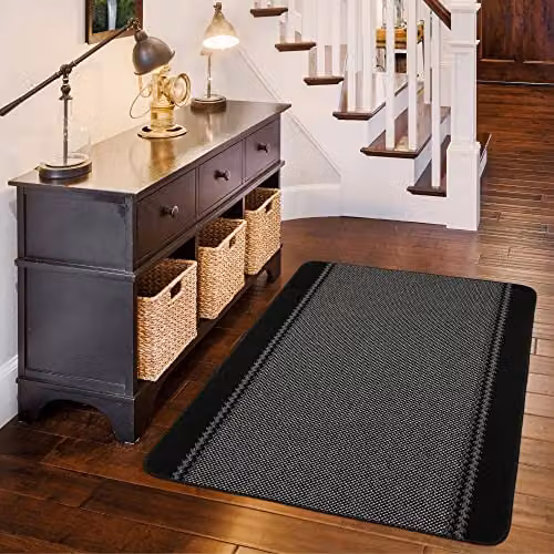 THE RUGS Machine Washable Non-Slip Modern Bordered Area Rug, W/D: 180 x 67 cm, Black, Beige or Green – 2