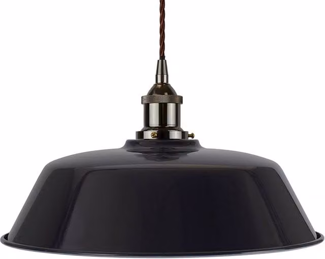 SE Home Chancery Navy Blue Pendant Light with Black Nickel and Brown Twisted Details