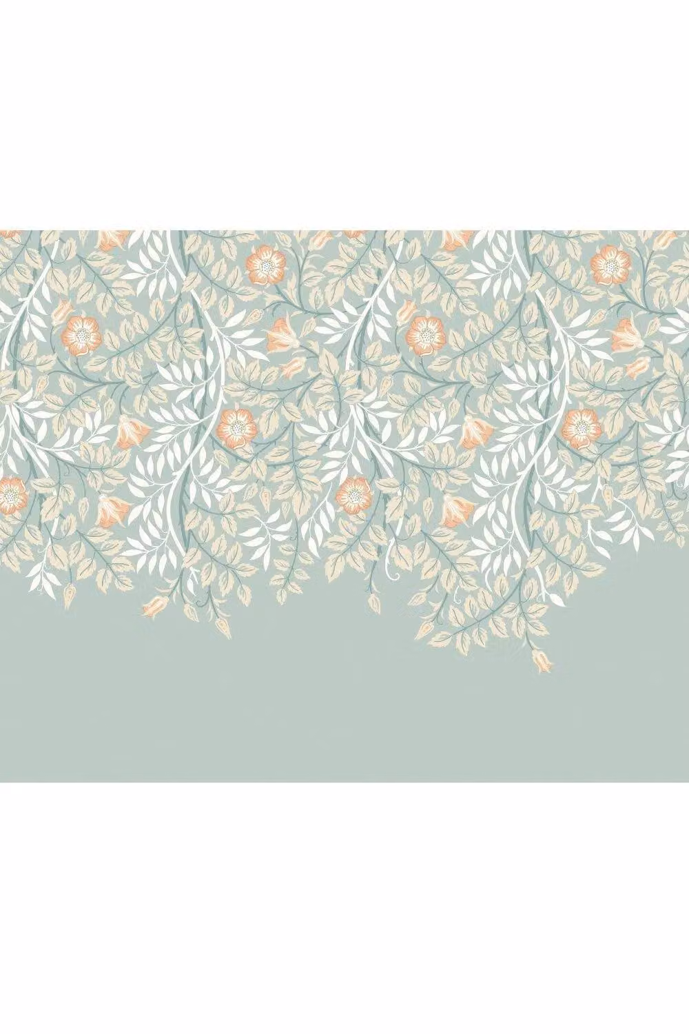 Origin Murals Cascading Rosehip Floral Wall Mural in Light Green, W: 350 cm, H: 280 cm – 2