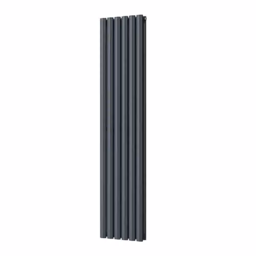 UK Radiators Omeara Anthracite Elliptical Tube Vertical Designer Double Panel Radiator, W: 34.8 cm, H: 160 cm – 2