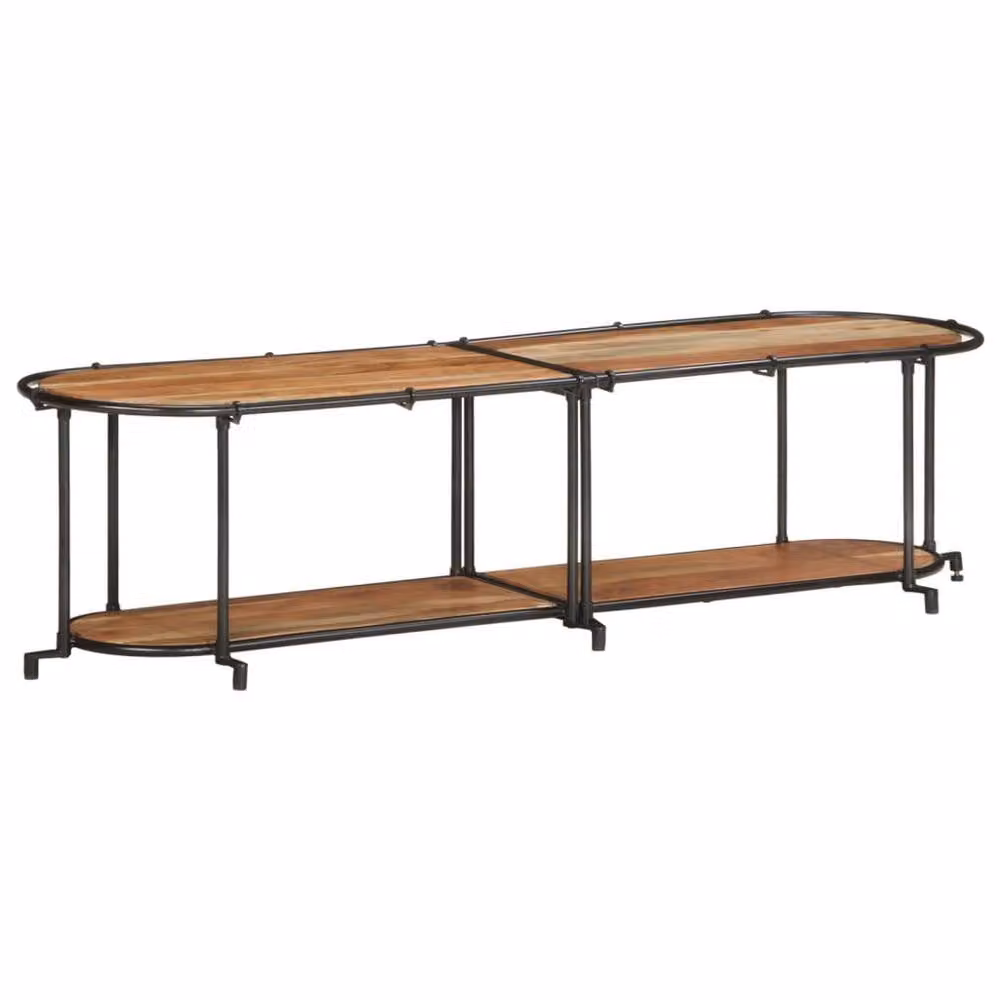 Berkfield Home Industrial Acacia Wood and Metal TV Cabinet in Brown and Black, W/D/H: 160 x 42 x 40 cm – 2
