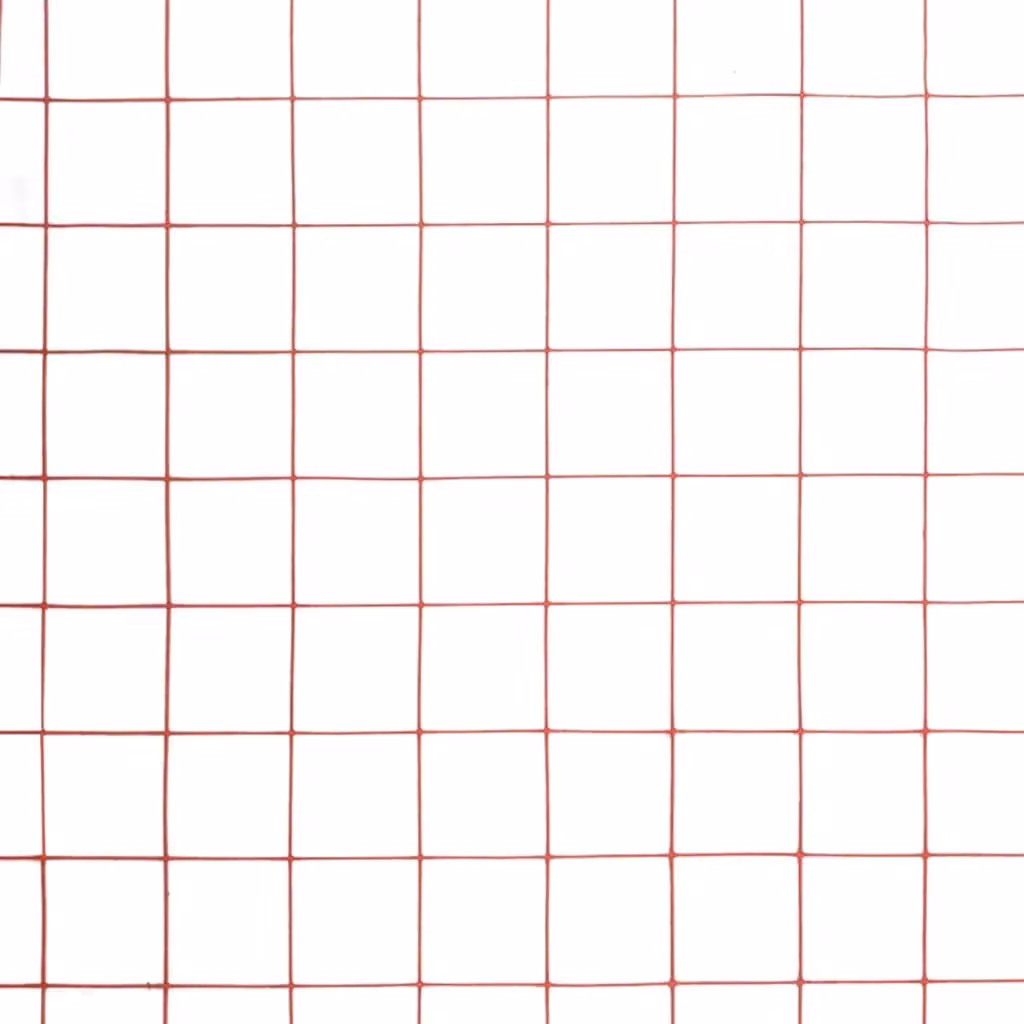 Berkfield Home Red PVC Coated Steel Chicken Wire Fence, 10 x 1 m – 3