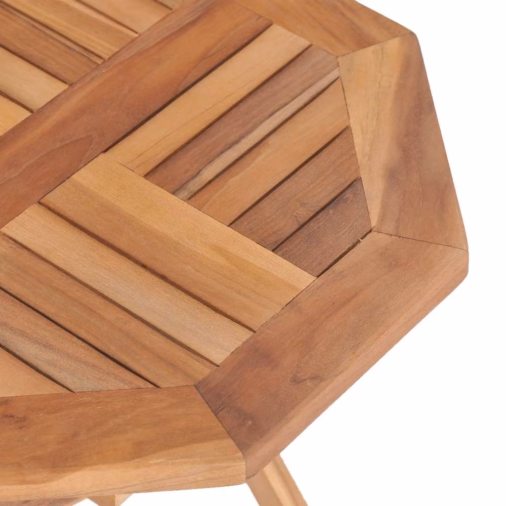 Berkfield Home Durable Folding Garden Table in Brown Solid Teak Wood, W/D/H: 45 x 45 x 45 cm – 3