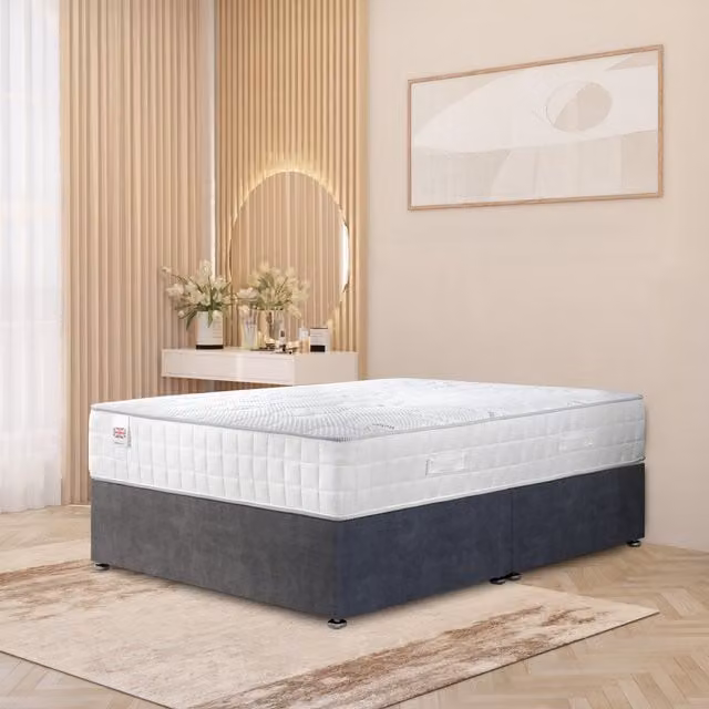 Horizona Anthracite Grey Velvet Upholstered Hybrid Divan Bed with Drawers W/D/H: 90 x 200 cm