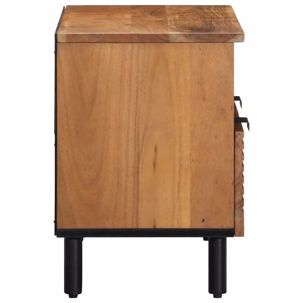 Berkfield Home Solid Acacia Wood TV Cabinet in Brown, W/D/H: 70 x 33 x 46 cm – 3