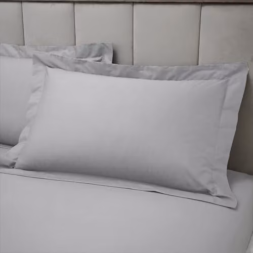 Bianca 180 Thread Count Egyptian Cotton Oxford Pillowcase in Silver Grey