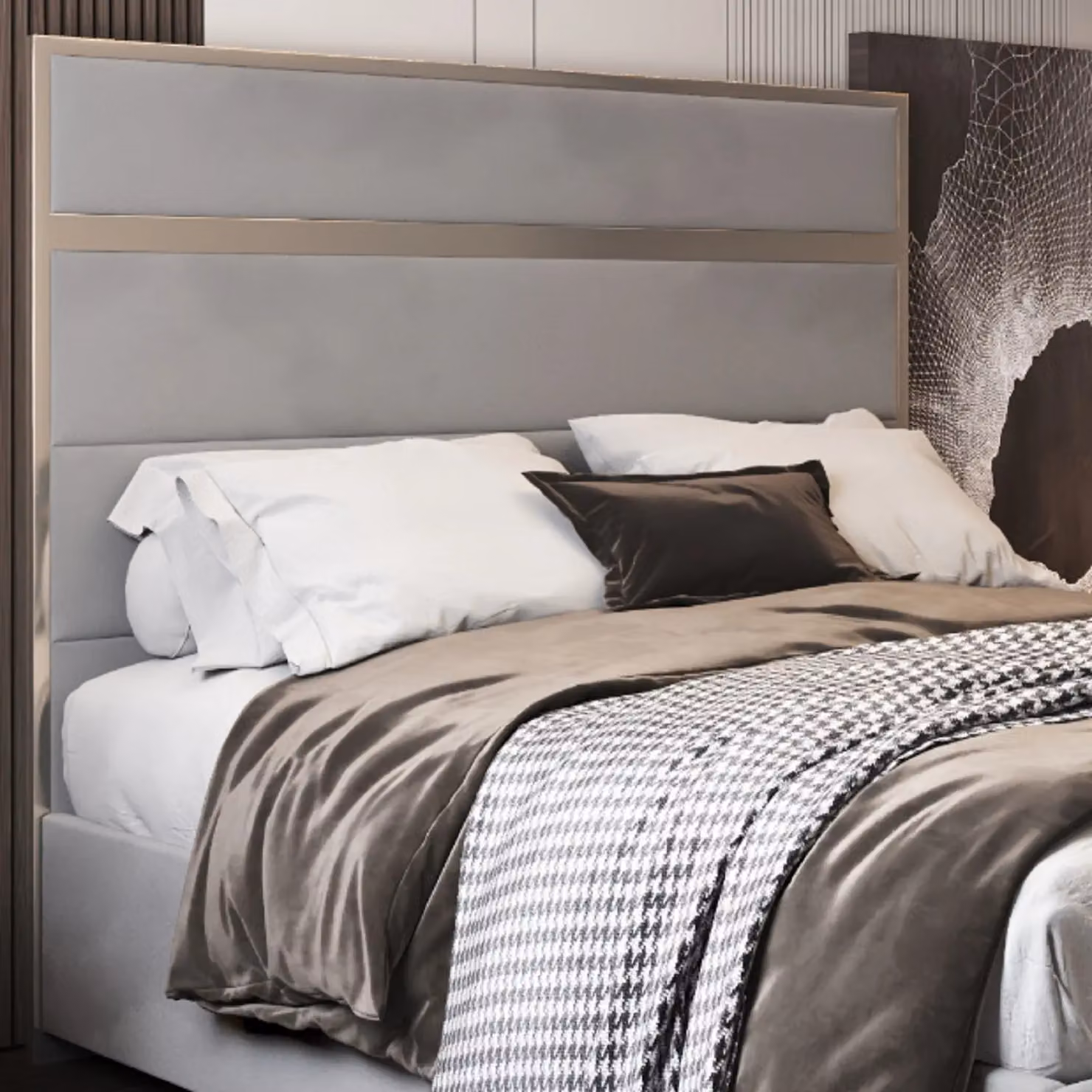 KDMD Bentley Small Double Upholstered Velvet Bed Frame in Grey – 2