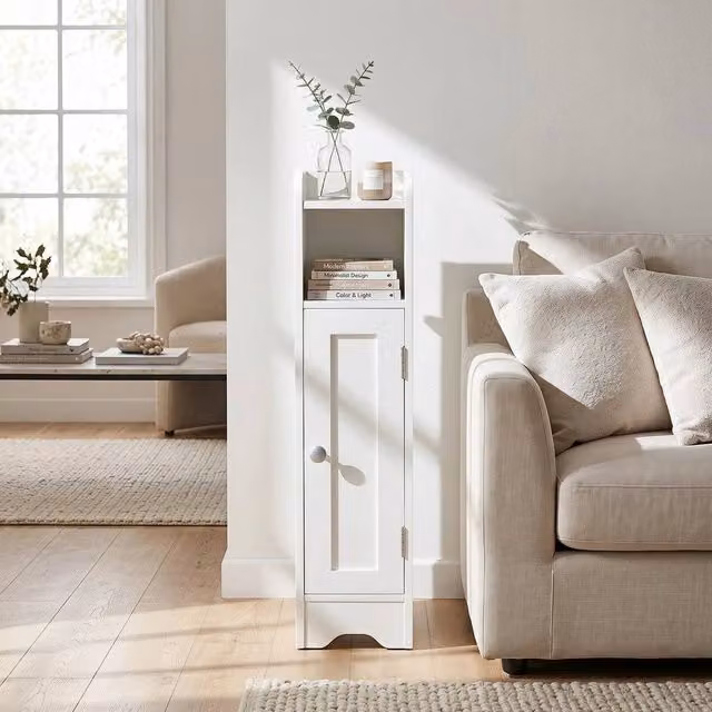 Kelvenix Narrow Freestanding Storage Organizer in White – 1