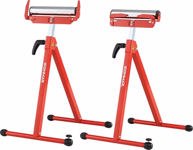 COSTWAY Set of 2 Folding Roller Stands, Red