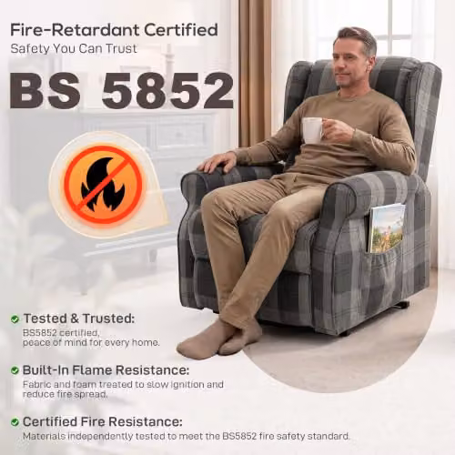 HOMCOM Power Lift Recliner Chair with Massage and Heat in Grey – 6