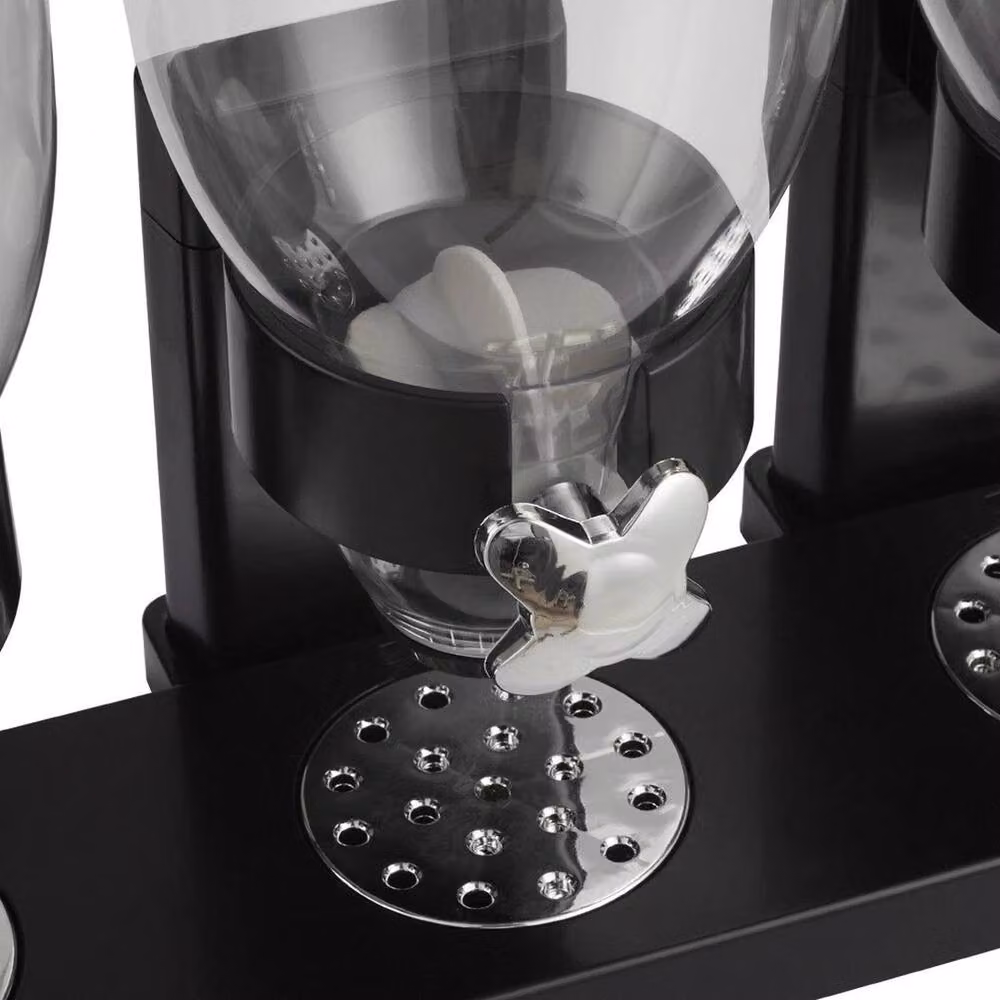 KORVIXA Triple Cereal Dispenser Dry Food Storage Container in Black and Transparent Plastic – 2